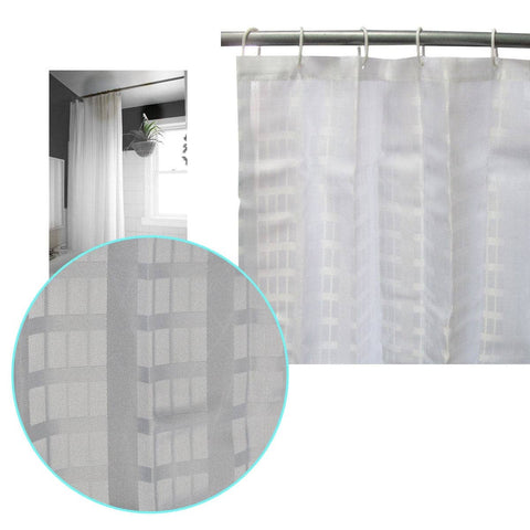 Darrahopens Home & Garden > Bathroom Accessories Jacquard White Checkered Bathroom Shower Curtain 180cm wide x 210 cm long