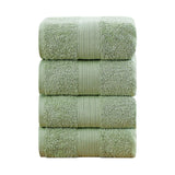 Darrahopens Home & Garden > Bathroom Accessories Linenland 4 Piece Cotton Bath Towels Set - Sage Green