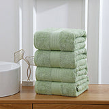 Darrahopens Home & Garden > Bathroom Accessories Linenland 4 Piece Cotton Bath Towels Set - Sage Green