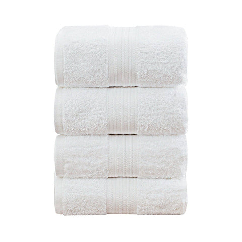 Darrahopens Home & Garden > Bathroom Accessories Linenland 4 Piece Cotton Bath Towels Set - White