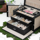 Darrahopens Home & Garden > Bathroom Accessories Lockable Jewelry Box 3-Tier Display Case