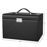 Darrahopens Home & Garden > Bathroom Accessories Lockable Jewelry Box 3-Tier Display Case