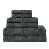 Darrahopens Home & Garden > Bathroom Accessories Luxury 6 Piece Soft and Absorbent Cotton Bath Towel Set -  Charcoal