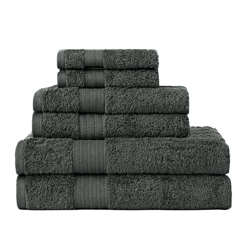 Darrahopens Home & Garden > Bathroom Accessories Luxury 6 Piece Soft and Absorbent Cotton Bath Towel Set -  Charcoal