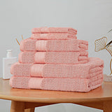 Darrahopens Home & Garden > Bathroom Accessories Luxury 6 Piece Soft and Absorbent Cotton Bath Towel Set - Coral