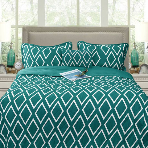 Darrahopens Home & Garden > Bathroom Accessories Ramesses Alena Teal 4 Pcs Ultrasonic Comforter Set Queen