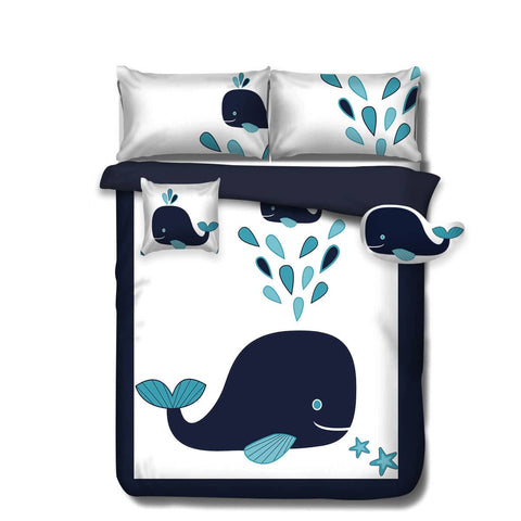 Darrahopens Home & Garden > Bathroom Accessories Ramesses Navy Whale Kids Advventure 5 Pcs Comforter Set King