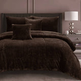 Darrahopens Home & Garden > Bathroom Accessories Ramesses Waffle Fleece Mocha 3 Pcs Comforter Set Double