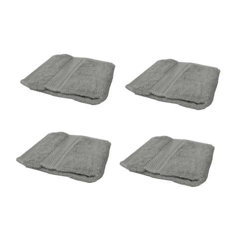 Darrahopens Home & Garden > Bathroom Accessories Set of 4 100% Cotton Face Washers Perfect Touch Charcoal