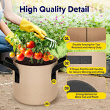 Darrahopens Home & Garden > Bathroom Accessories > Shower Accessories 10-Pack 5-Gallon Fabric Grow Bags – Heavy-Duty Breathable Non-Woven Plant Pots with Handles for Vegetables, Herbs, Flowers (Camel)