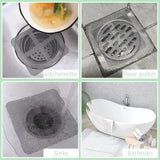 Darrahopens Home & Garden > Bathroom Accessories > Shower Accessories 100-Piece Shower Drain Filter - Sticky Hair Shower Filter - Sink Filter, Bathtub, Bathroom & Kitchen Shower Drain Filter Sticker - 10cm - Gray