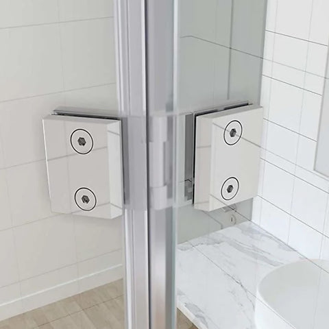 Darrahopens Home & Garden > Bathroom Accessories > Shower Accessories 180° Brass Glass-to-Glass Shower Door Hinge in Gunmetal