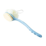 Darrahopens Home & Garden > Bathroom Accessories > Shower Accessories 2-Pack Blue 2-in-1 Soft Bristle Long Handle Bath Brush & Shower Pouf Combo - Double-Sided Back Scrubber for Adults & Kids