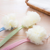 Darrahopens Home & Garden > Bathroom Accessories > Shower Accessories 2-Pack Blue 2-in-1 Soft Bristle Long Handle Bath Brush & Shower Pouf Combo - Double-Sided Back Scrubber for Adults & Kids