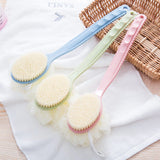 Darrahopens Home & Garden > Bathroom Accessories > Shower Accessories 2-Pack Green 2-in-1 Soft Bristle Long Handle Bath Brush & Shower Pouf Combo - Double-Sided Back Scrubber for Adults & Kids