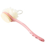 Darrahopens Home & Garden > Bathroom Accessories > Shower Accessories 2-Pack Pink 2-in-1 Soft Bristle Long Handle Bath Brush & Shower Pouf Combo - Double-Sided Back Scrubber for Adults & Kids
