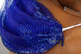Darrahopens Home & Garden > Bathroom Accessories > Shower Accessories 2PCS African Net Sponge Body Scrubber for Exfoliating and Bathing - Blue & Yellow