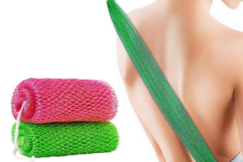 Darrahopens Home & Garden > Bathroom Accessories > Shower Accessories 2PCS African Net Sponge Body Scrubber for Exfoliating and Bathing - Green & Pink