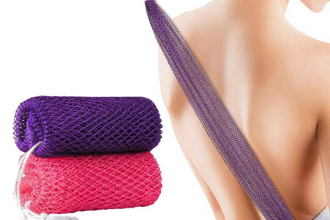 Darrahopens Home & Garden > Bathroom Accessories > Shower Accessories 2PCS African Net Sponge Body Scrubber for Exfoliating and Bathing - Purple & Pink