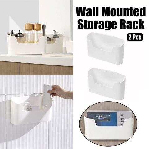 Darrahopens Home & Garden > Bathroom Accessories > Shower Accessories 2PCS Wall Mounted Storage Rack Kitchen Bathroom Cabinet Door Sundries Holder