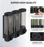 Darrahopens Home & Garden > Bathroom Accessories > Shower Accessories 3 Wall-Mounted Soap Dispensers No Drilling Required - Drip-Proof for Gel, Shampoo, and Lotion - White