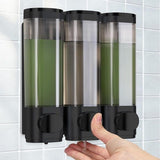 Darrahopens Home & Garden > Bathroom Accessories > Shower Accessories 3 Wall-Mounted Soap Dispensers, No Drilling Required - Drip-Proof, Suitable for Gel, Shampoo, and Lotion - Black