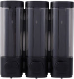 Darrahopens Home & Garden > Bathroom Accessories > Shower Accessories 3 Wall-Mounted Soap Dispensers, No Drilling Required - Drip-Proof, Suitable for Gel, Shampoo, and Lotion - Black