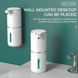 Darrahopens Home & Garden > Bathroom Accessories > Shower Accessories 380ml touchless sensor automatic soap dispenser - wall-mounted, rechargeable lithium battery, USB charging, modern black design, suitable for bathroom and kitchen, bathroom soap dispenser | modern soap dispenser | touchless soap dispenser