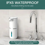Darrahopens Home & Garden > Bathroom Accessories > Shower Accessories 380ml touchless sensor automatic soap dispenser - wall-mounted, rechargeable lithium battery, USB charging, modern black design, suitable for bathroom and kitchen, bathroom soap dispenser | modern soap dispenser | touchless soap dispenser