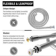Darrahopens Home & Garden > Bathroom Accessories > Shower Accessories 5 m Extra Long Stainless Steel Shower Hose, Solid Brass Connector, Universal Anti-Burst Design, G1/2 Thread, Chrome Finish In Australia - Darrahopens