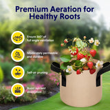 Darrahopens Home & Garden > Bathroom Accessories > Shower Accessories 5-Pack 10-Gallon Fabric Grow Bags – Heavy-Duty Breathable Non-Woven Plant Pots with Handles for Vegetables, Herbs, Flowers (Camel)