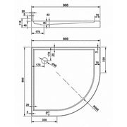 90x90cm Rounded Curved Shower Base in White, 450mm Radius In Australia - Darrahopens