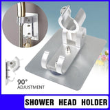 Darrahopens Home & Garden > Bathroom Accessories > Shower Accessories Adjustable Bracket Suction Shower Head Handset Holder Bathroom Wall Mount +Hooks