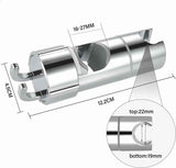 Darrahopens Home & Garden > Bathroom Accessories > Shower Accessories Adjustable Shower Head Holder for Slide Rail, 18-28 mm Shower Rod Fit, 360 Degree Rotation Rotatable with 2 Hooks, Chrome/Black Finish Options In Australia - Darrahopens