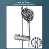 Darrahopens Home & Garden > Bathroom Accessories > Shower Accessories Adjustable Shower Head with 2 Hooks for 16-27mm Shower Rod, Wall Mounted Chrome Hand Shower Holder