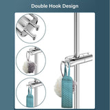 Darrahopens Home & Garden > Bathroom Accessories > Shower Accessories Adjustable Shower Head with 2 Hooks for 16-27mm Shower Rod, Wall Mounted Chrome Hand Shower Holder