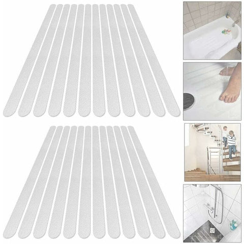 Darrahopens Home & Garden > Bathroom Accessories > Shower Accessories Anti-Slip Shower Stickers Bath Safety Strips Transparent Self-Adhesive for Bathtubs 24 Pack 2 x 38cm