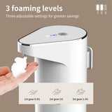 Darrahopens Home & Garden > Bathroom Accessories > Shower Accessories Automatic Sensor Foam Soap Dispenser – 350mL Rechargeable Touchless Hand Soap Pump with 3 Adjustable Levels & Type-C Charging (White)