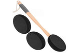 Darrahopens Home & Garden > Bathroom Accessories > Shower Accessories Back and Foot Lotion Applicator with 4 Replacement Pads Sunscreen Applicator Tool - Black