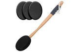 Darrahopens Home & Garden > Bathroom Accessories > Shower Accessories Back and Foot Lotion Applicator with 4 Replacement Pads Sunscreen Applicator Tool - Black