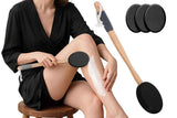 Darrahopens Home & Garden > Bathroom Accessories > Shower Accessories Back and Foot Lotion Applicator with 4 Replacement Pads Sunscreen Applicator Tool - Black