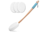 Darrahopens Home & Garden > Bathroom Accessories > Shower Accessories Back and Foot Lotion Applicator with 4 Replacement Pads Sunscreen Applicator Tool - White