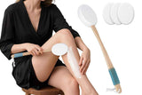 Darrahopens Home & Garden > Bathroom Accessories > Shower Accessories Back and Foot Lotion Applicator with 4 Replacement Pads Sunscreen Applicator Tool - White