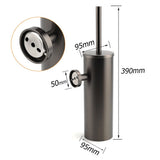 Darrahopens Home & Garden > Bathroom Accessories > Shower Accessories Bathroom Accessory Gun Metal Round Toilet Brush & Stainless Steel Holder Cup Kit