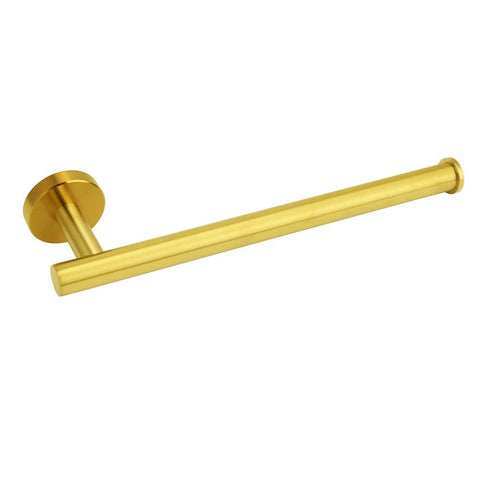 Darrahopens Home & Garden > Bathroom Accessories > Shower Accessories Bathroom Brushed Gold Round Towel Rack Holder Hook Clothes Hanger Wall Mounted