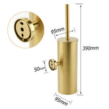 Darrahopens Home & Garden > Bathroom Accessories > Shower Accessories Bathroom Brushed Gold Stainless Steel Round Toilet Brush Wall Mounted Holder Cup