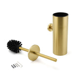 Darrahopens Home & Garden > Bathroom Accessories > Shower Accessories Bathroom Brushed Gold Stainless Steel Round Toilet Brush Wall Mounted Holder Cup