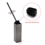 Darrahopens Home & Garden > Bathroom Accessories > Shower Accessories Bathroom Gun Metal Grey Square Toilet Brush 304 Stainless Steel Holder Cup Kit