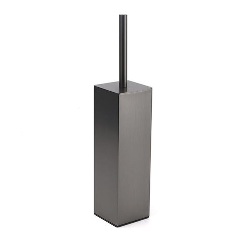 Darrahopens Home & Garden > Bathroom Accessories > Shower Accessories Bathroom Gun Metal Grey Square Toilet Brush 304 Stainless Steel Holder Cup Kit