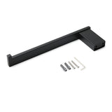 Darrahopens Home & Garden > Bathroom Accessories > Shower Accessories Bathroom Matt Black Stainless Steel Square Towel Rack Clothes Wall Mount Holder
